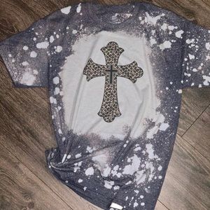 leopard cross bleached tee - brand new never worn!